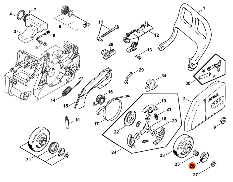 Шайба ведущей звездочки для бензопилы штиль 180