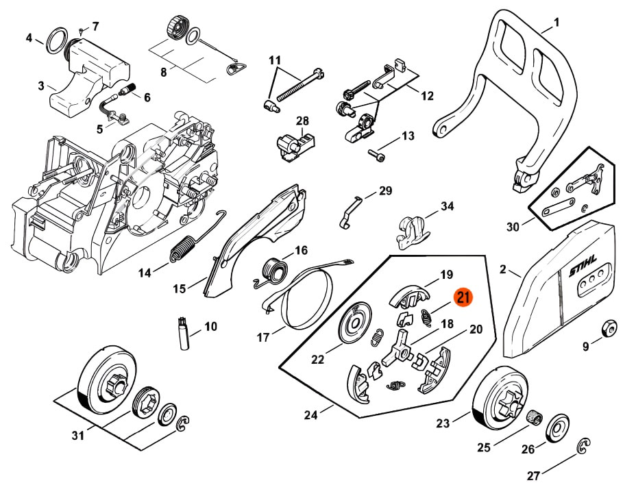 Пружина сцепления для бензопилы штиль 180