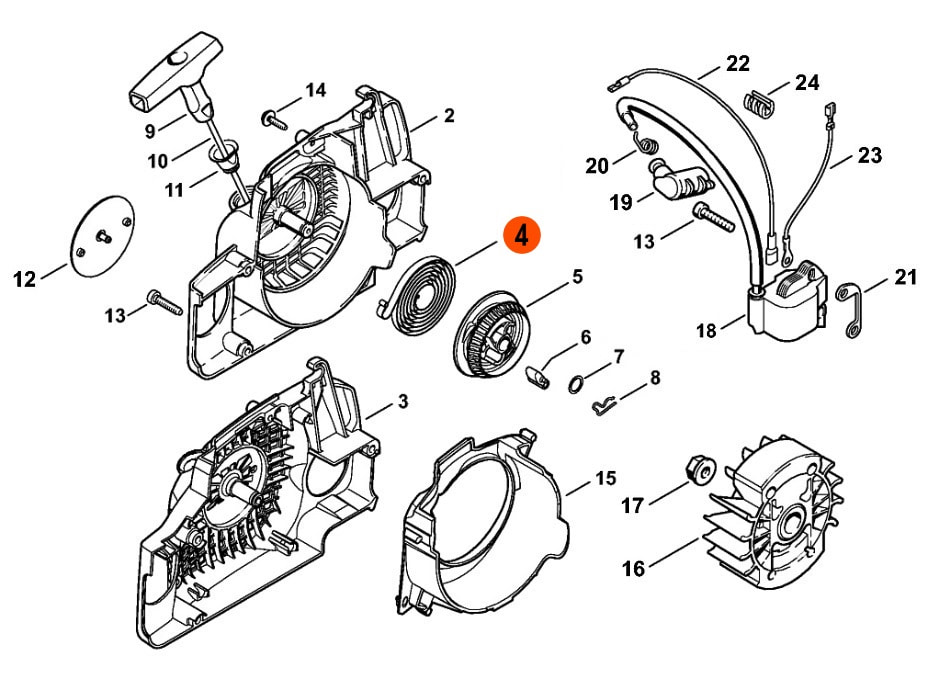 Пружина стартера для бензопилы штиль 180