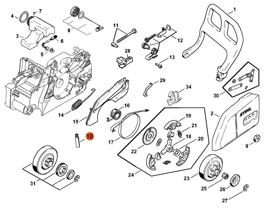Масляный насос бензопилы штиль 180