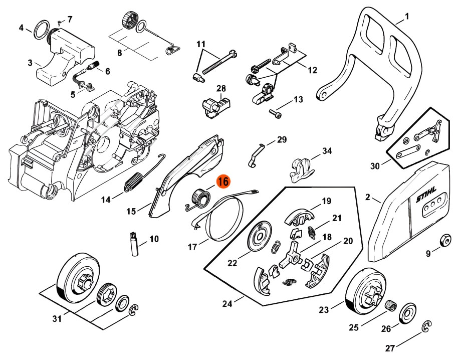 Привод масляного насоса для бензопилы штиль 180