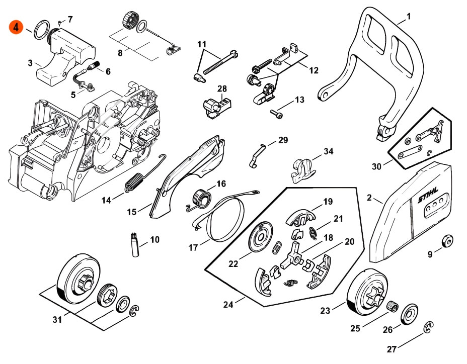 Уплотнение маслобака для бензопилы штиль 180