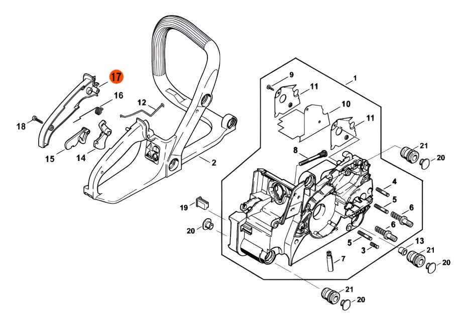 Боковая накладка рукоятки для бензопилы штиль 180