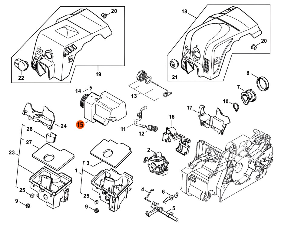 Топливный бак для бензопилы штиль 180