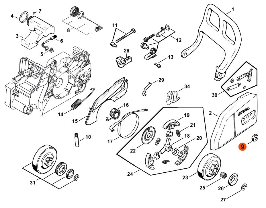 Гайка шины для бензопилы штиль
