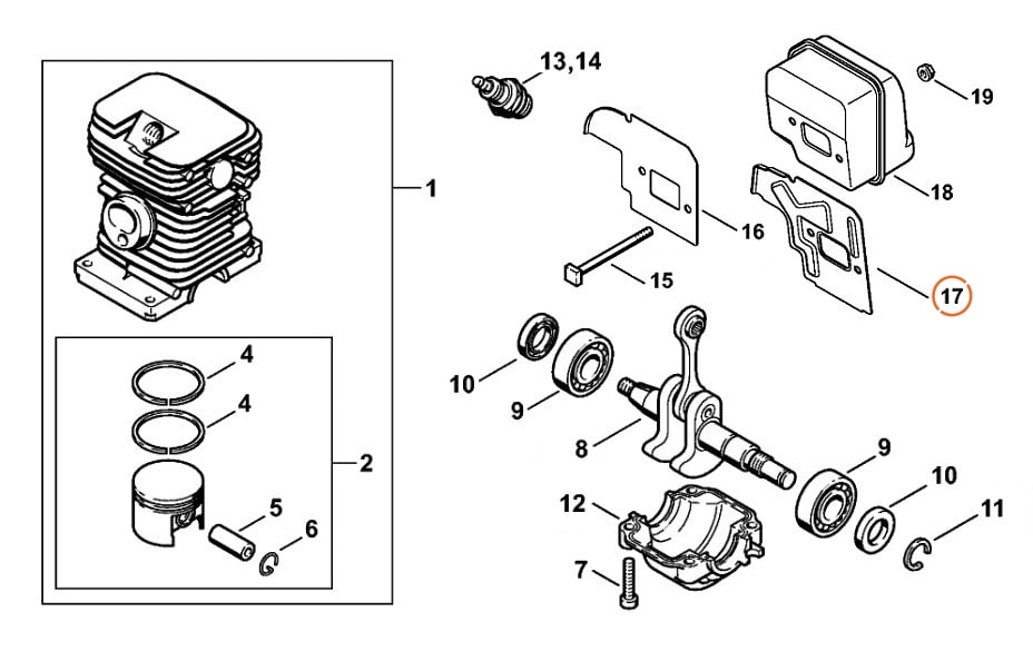 Охлаждающий лист глушителя нового образца штиль 180