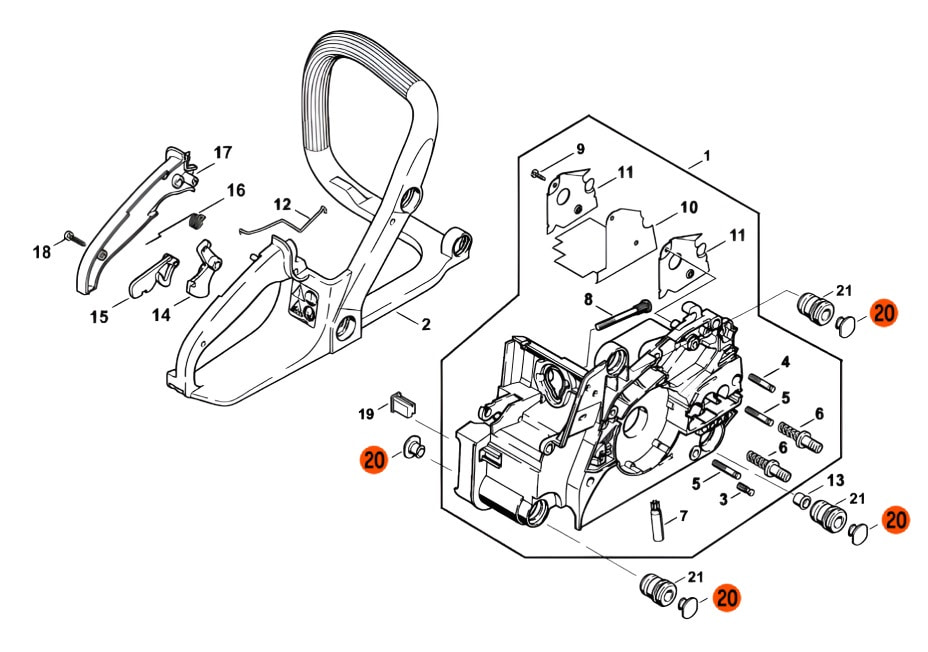 Заглушка амортизатора бензопилы штиль 180