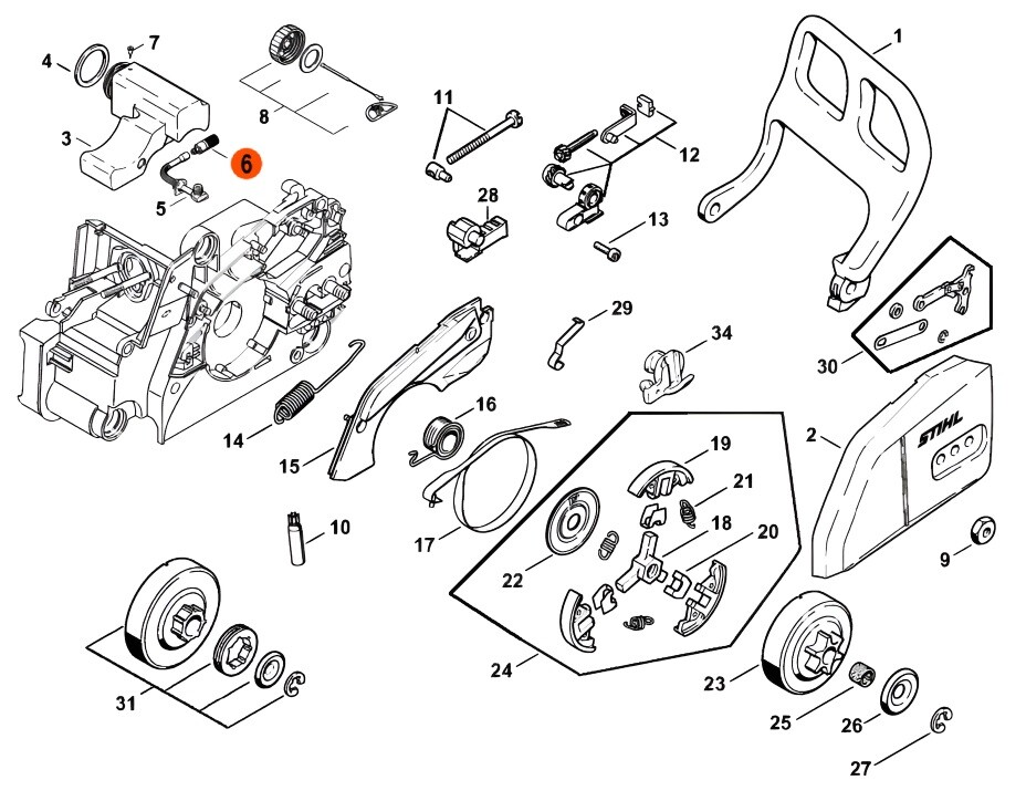 Фильтр масляный для бензопилы штиль 180, 250
