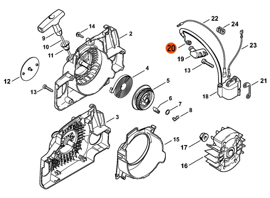 Пружина колпачка свечи для бензопилы штиль