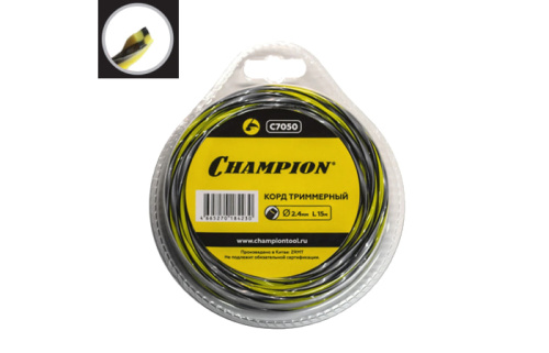 Леска Champion 2,4 мм x 15 м для триммера витая