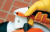 STIHL SH 86 - фиксируемый рычаг газа с кнопкой остановки