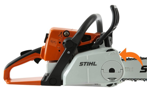 STIHL MS 250 C-BE - быстрое натяжение цепи без использования инструментов