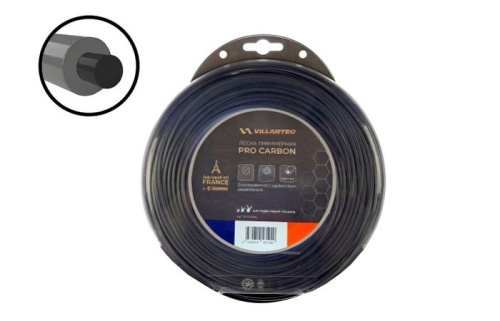 Леска для триммеров VILLARTEC PRO CARBON с карбоновым сердечником, 2,5 мм х 80 м