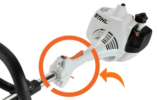 STIHL FS 38 - элементы управления двигателем интегрированы в рукоятку