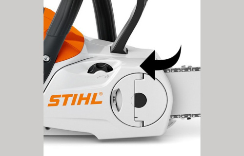 STIHL MSA 120 C-B - быстрое натяжение цепи без использования инструментов