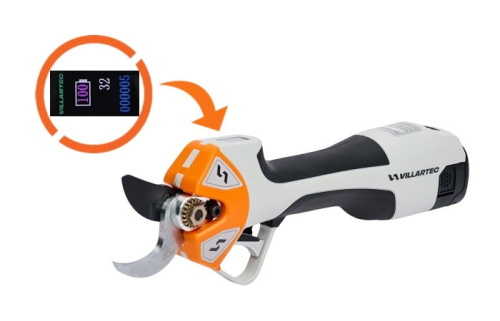 Аккумуляторный секатор VILLARTEC PA 1462 - жидкокристаллический дисплей