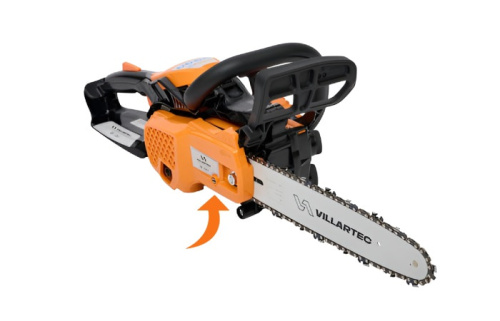 Бензопила VILLARTEC SB 1261 - Бензопила VILLARTEC SB 025 - винт регулировки натяжения цепи расположен сбоку