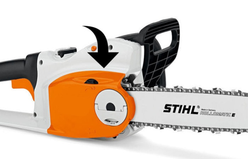 STIHL MSE 210 C-B - быстрое натяжение цепи без использования инструментов