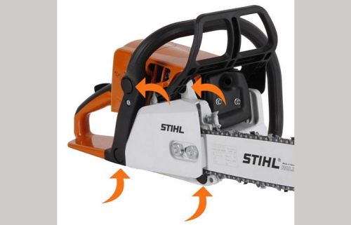 STIHL MS 230 (16″) - система амортизации