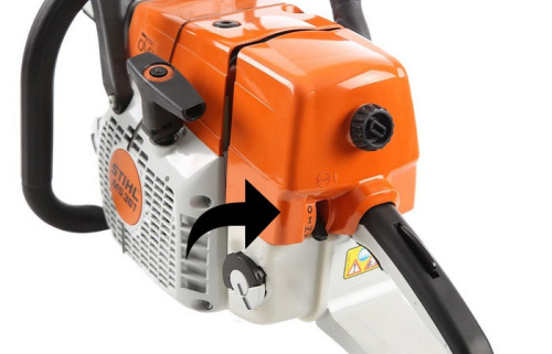 STIHL MS 361 (16″) - управление режимами работы двигателя посредством одного рычага