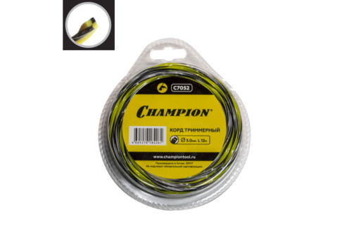 Леска Champion Tornado 3 мм x 12 м для триммера витая