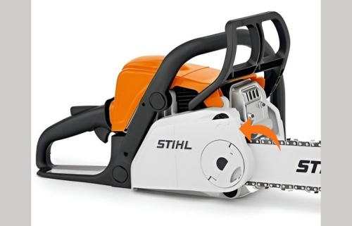 STIHL MS 180 C - быстрое натяжение цепи без использования инструментов